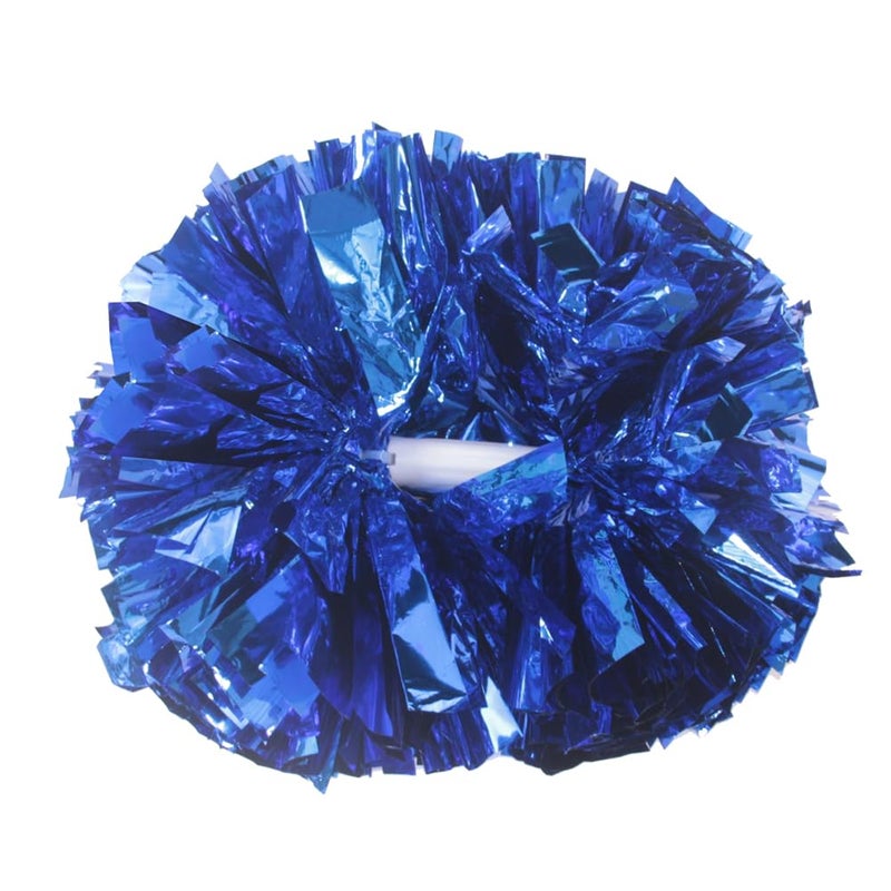 Hooshing 2PCS Blue Pom Poms Cheerleading with Baton Handle for Team Spirit Sports Dance Cheering - Image 1